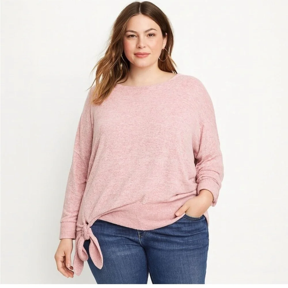 Anthropologie Saturday Sunday Payton Brushed Fleece Side Tie Sweater Size XS